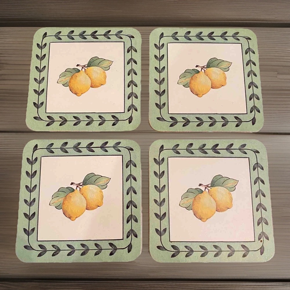 Villeroy & Boch French Garden Fruit Cork Backed Coasters Set Of 4